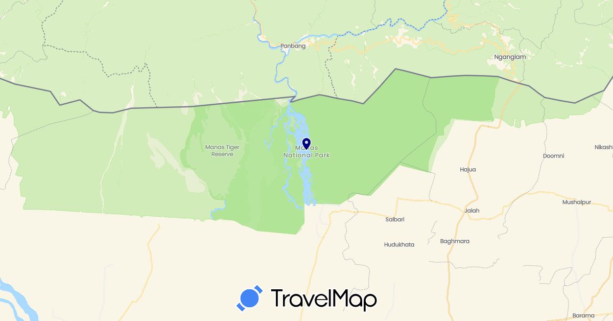 TravelMap itinerary: driving in India (Asia)